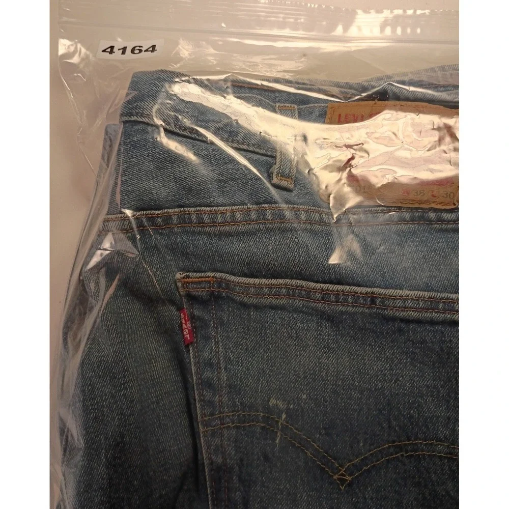 Levis 501 Original Fit Men's Blue Denim Straight Leg Button Fly Jeans 38x30